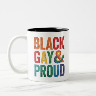 Svarta HBTQ-personer som är stolta och gay Två-Tonad Mugg