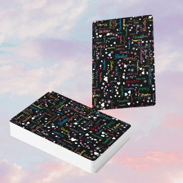 Svarta Himlar Fullt Hearts och Stars Modern Casinokort