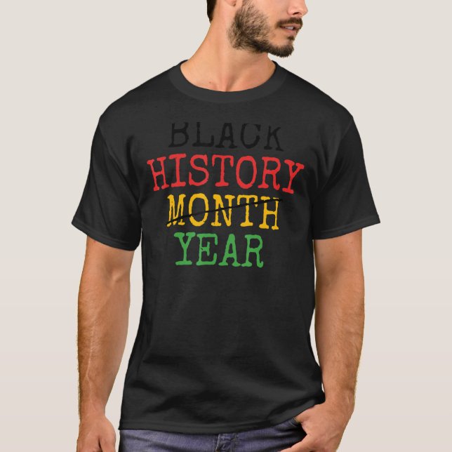 Svarta historieåret med Afrikas Färg T Shirt (Framsida)