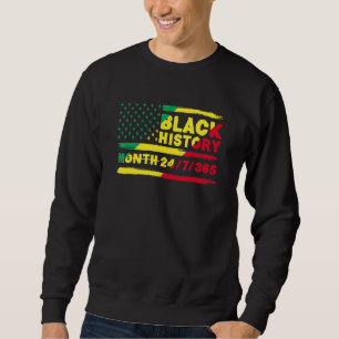 Svarta historiemånaden 247365 Afroamerikansk Melan Lång Ärmad Tröja
