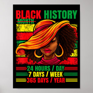 Svarta historiemånaden 24_7_365 afro kvinna stolth poster