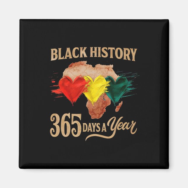 Svarta historiemånaden 365 dagar karta Afro Afrika Magnet (Framsidan)