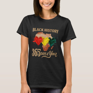 Svarta historiemånaden 365 dagar karta Afro Afrika T Shirt