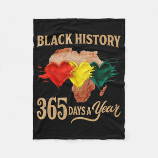 Svarta historiemånaden 365 dagar karta Afro Afroam Fleecefilt