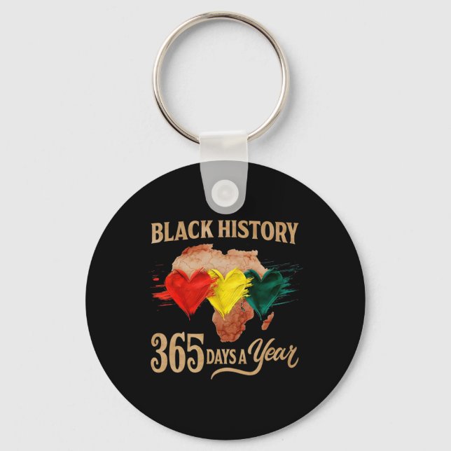 Svarta historiemånaden 365 dagar karta afro afroam nyckelring (Framsida)