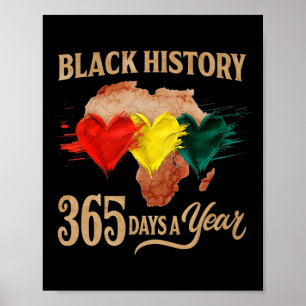 Svarta historiemånaden 365 dagar karta Afro Afroam Poster