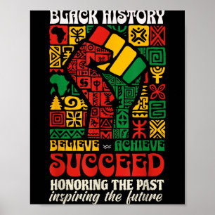 Svarta historiemånaden Afrikan Believe Uppnå Succe Poster