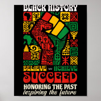 Svarta historiemånaden Afrikan Believe Uppnå Succe Poster
