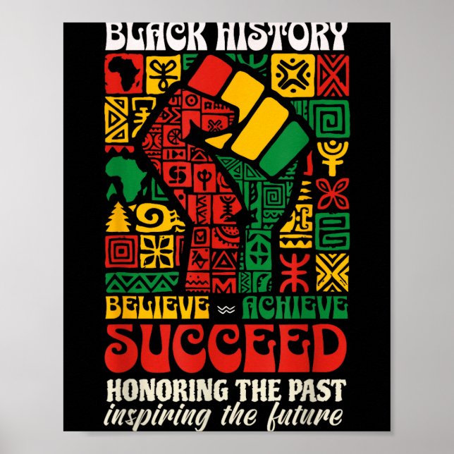 Svarta historiemånaden Afrikan Believe Uppnå Succe Poster (Framsidan)