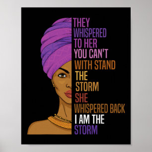 Svarta historiemånaden afrikansk kvinna afro jag ä poster