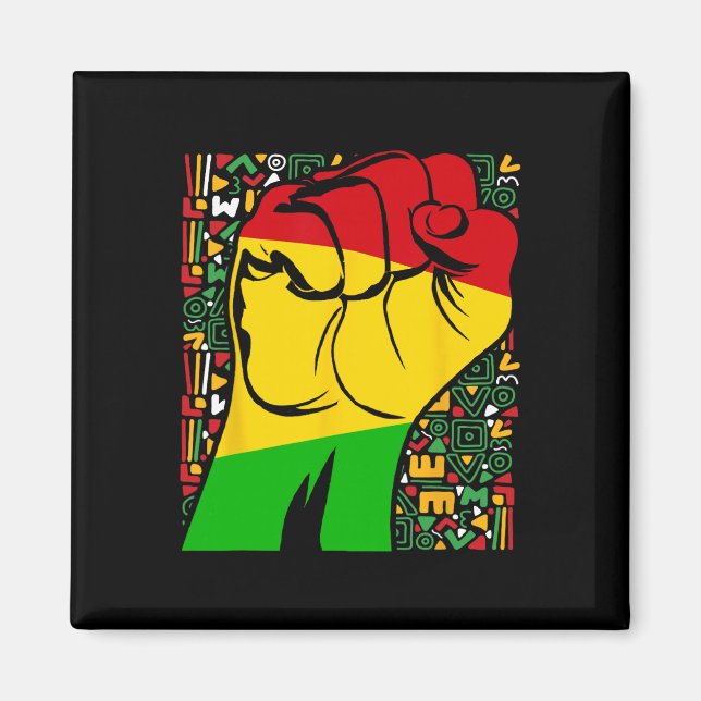 Svarta historiemånaden Afrikansk näve Kraftfull  Magnet (Framsidan)