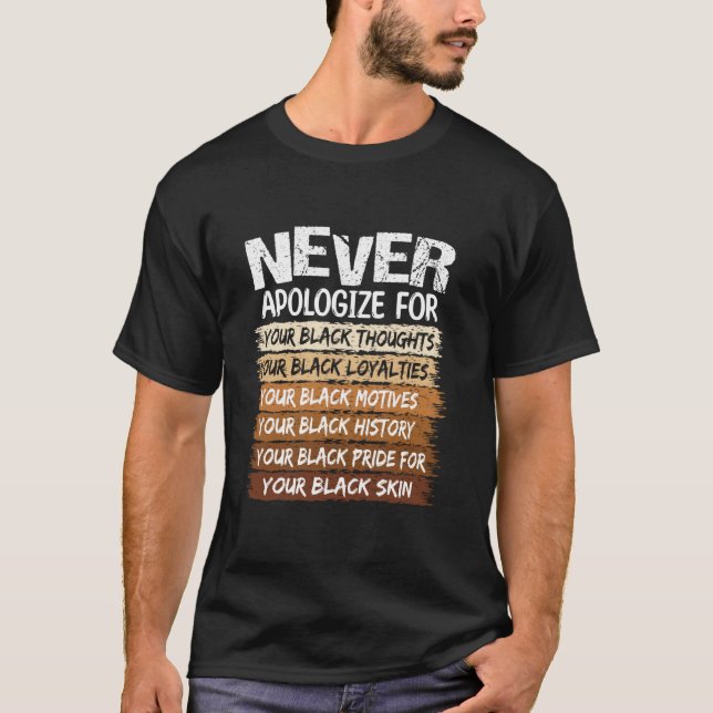 Svarta historiemånaden Ånger aldrig T Shirt (Framsida)