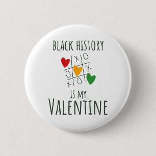 Svarta historiemånaden är min valentin Alla hjärta Knapp