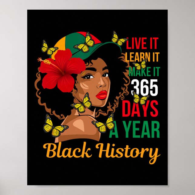 Svarta historiemånaden Lev det Lär dig Gör det 365 Poster (Framsidan)