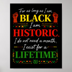 Svarta historiemånaden Livstids Patriotisk Afroame Poster