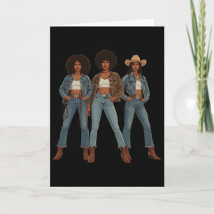 Svarta historiemånaden Melanin Cowgirl Swag Wester Kort