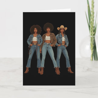 Svarta historiemånaden Melanin Cowgirl Swag Wester Kort