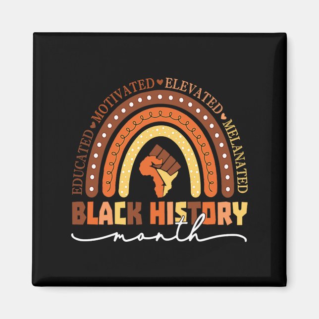 Svarta historiemånaden Melanin Utbildad Motiverad  Magnet (Framsidan)