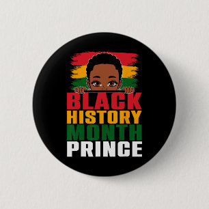 Svarta historiemånaden Prins Lille Melanin Afro Po Knapp