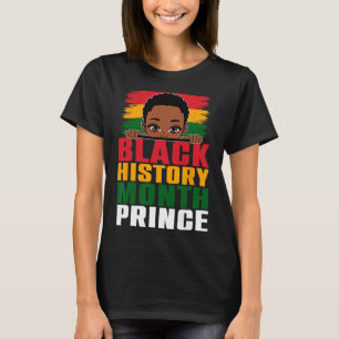 Svarta historiemånaden Prins Lille Melanin Afro Po T Shirt