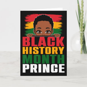 Svarta historiemånaden Prins Lille Melanin Afrobar Kort