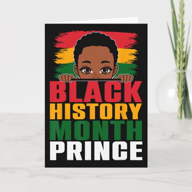 Svarta historiemånaden Prins Lille Melanin Afrobar Kort (Framsida)