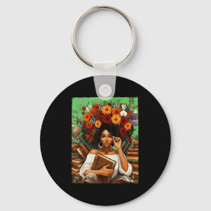 Svarta historiemånaden Svarta Afro Tjej Kvinnor Bo Nyckelring