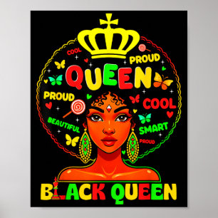 Svarta historiemånaden Svarta drottning Afro Melan Poster