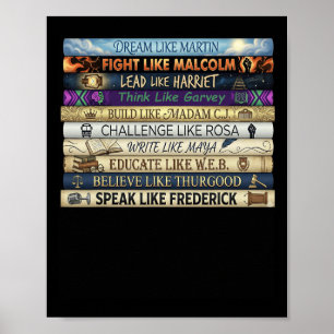 Svarta historiemånaden Svarta ledare Afroamerikane Poster