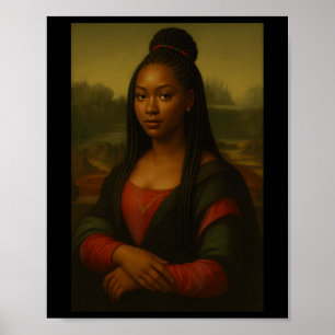 Svarta historiemånaden Svarta Mona Lisa Afroamerik Poster