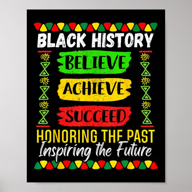 Svarta historiemånaden Tro Achieve Lyckas Melani Poster (Framsidan)