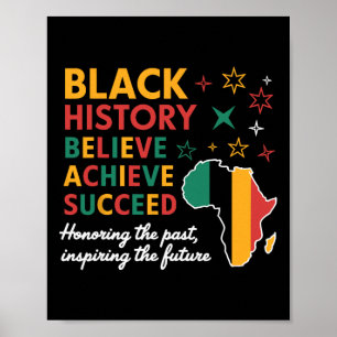 Svarta historiemånaden Tro Achieve Lyckas Melani Poster