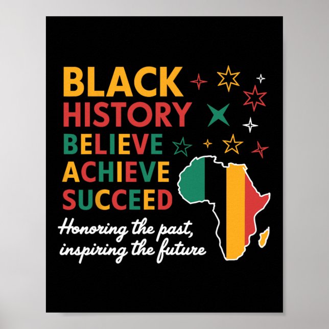 Svarta historiemånaden Tro Achieve Lyckas Melani Poster (Framsidan)