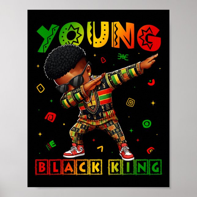 Svarta historiemånaden Ung svart kung afrikansk st Poster (Framsidan)