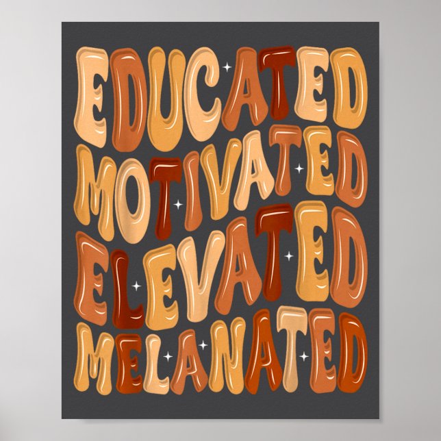 Svarta historiemånaden Utbildad Motiverad Förhöjd  Poster (Framsidan)