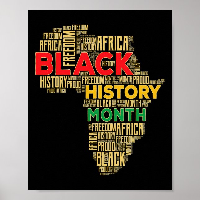 Svarta historiemånadens Afrika-karta  Poster (Framsidan)