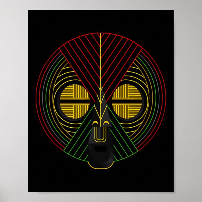 Svarta historiemånadens afrikanska mask  poster (Framsidan)