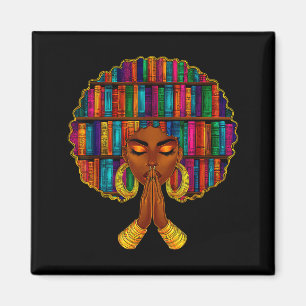 Svarta historiemånadens afro bokillustration magnet
