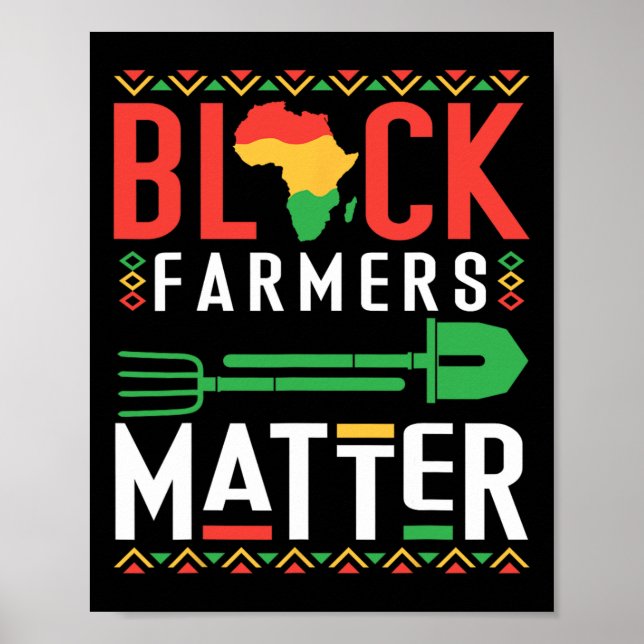 svarta historiemånadens bönder problem afroamerika poster (Framsidan)