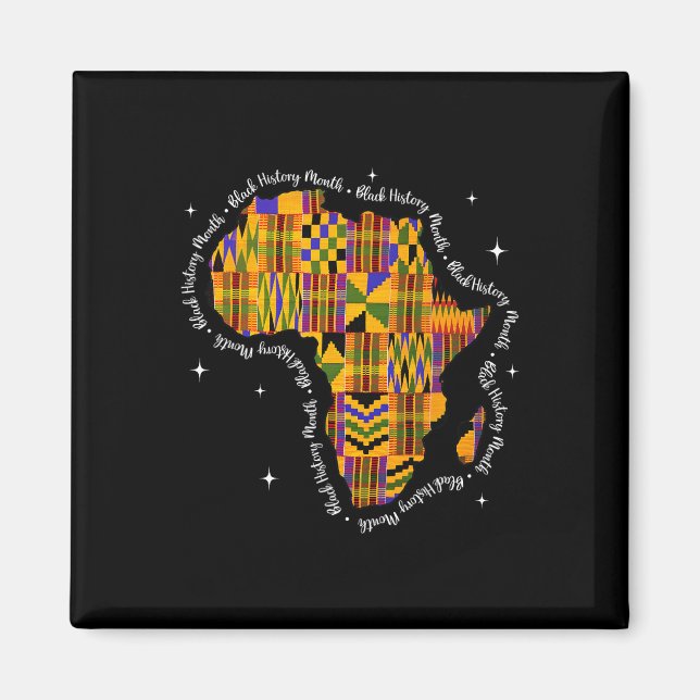 Svarta historiemånadens färgrika Afrika-karta Kent Magnet (Framsidan)