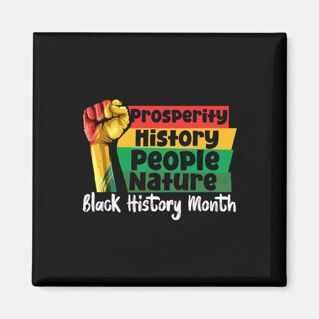 Svarta historiemånadens hand näve välstånd afrikan magnet (Framsidan)