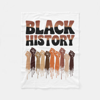 Svarta historiemånadens händer Symbol Afro Motivat Fleecefilt