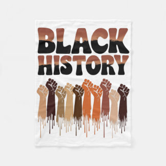 Svarta historiemånadens händer symbol afro motivat fleecefilt