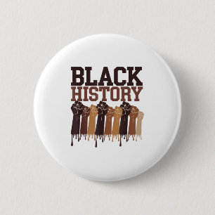 Svarta historiemånadens händer symbol afro motivat knapp