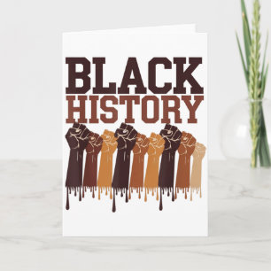 Svarta historiemånadens händer Symbol Afro Motivat Kort