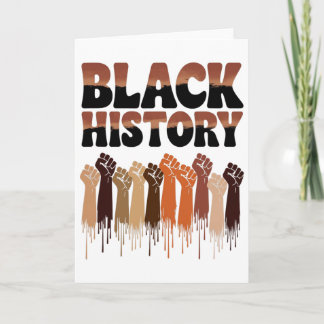 Svarta historiemånadens händer symbol afro motivat kort