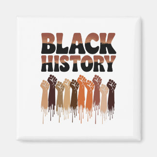 Svarta historiemånadens händer symbol afro motivat magnet