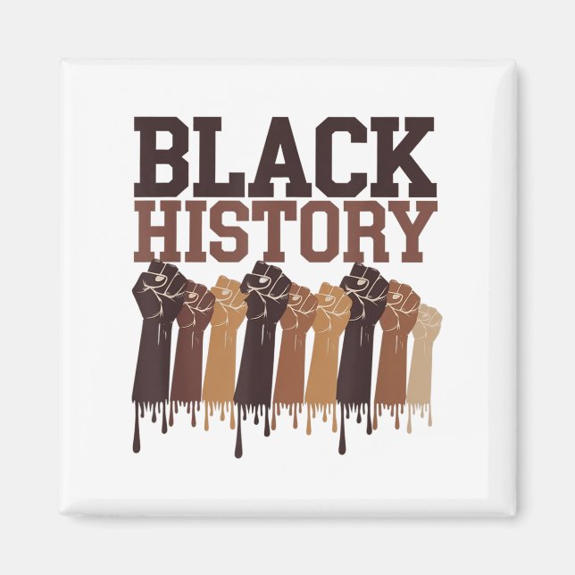 Svarta historiemånadens händer symbol Afro motivat Magnet (Framsidan)