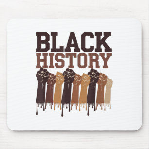 Svarta historiemånadens händer symbol Afro motivat Musmatta