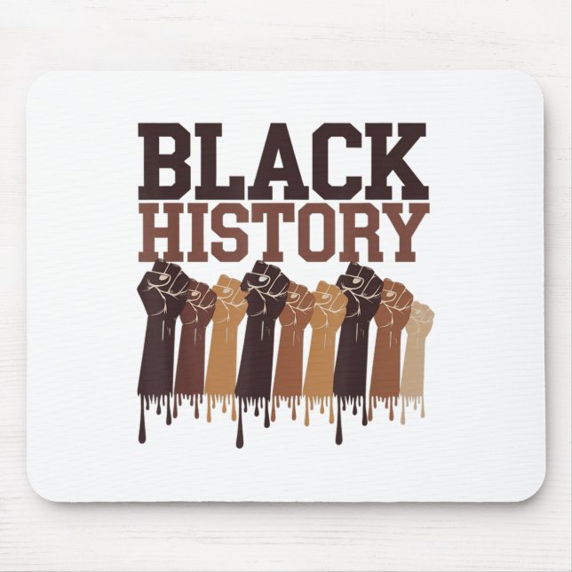 Svarta historiemånadens händer symbol Afro motivat Musmatta (Framsidan)
